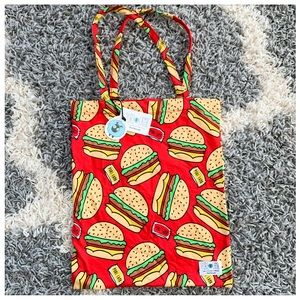 🍔 NWT Purl Lamb Cheeseburger Print Tote Bag 🍔